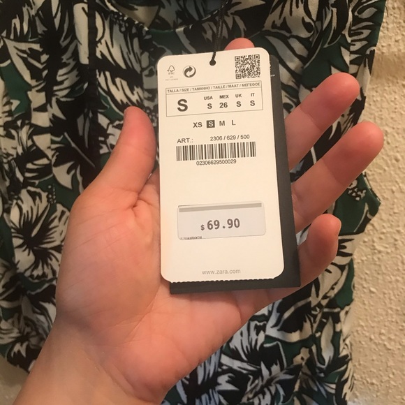 Zara crop top tropical print, size Small - Picture 2 of 9